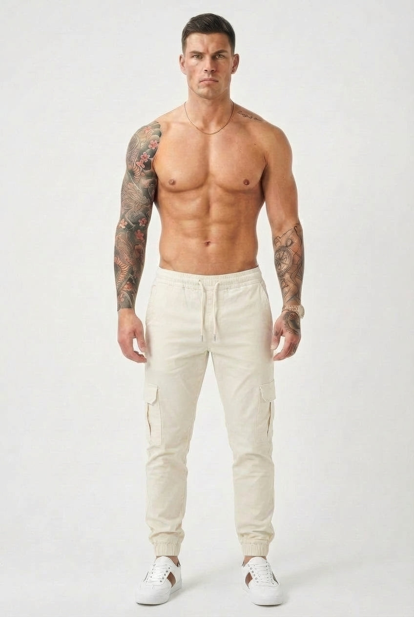 Olympus Cream Cargo Joggers