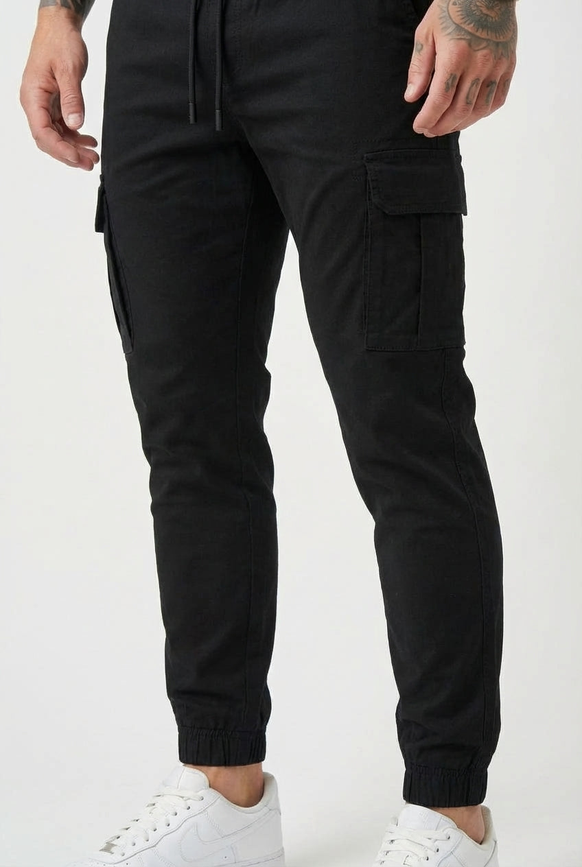 Olympus Black Cargo Jogger Pants