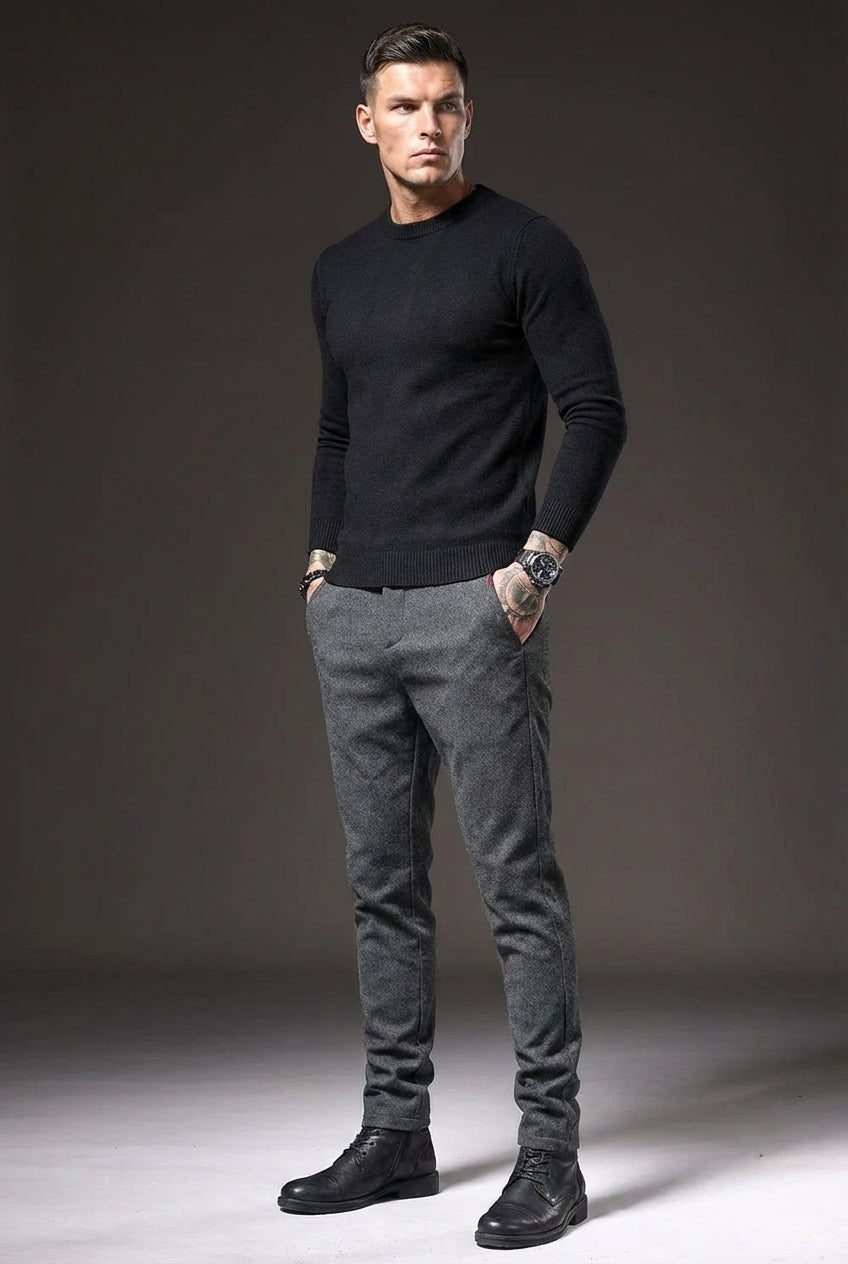 Luca Slim-Fit Light Grey Pants