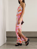 Chic Signature Print Maxi Dress