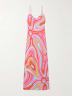 Chic Signature Print Maxi Dress